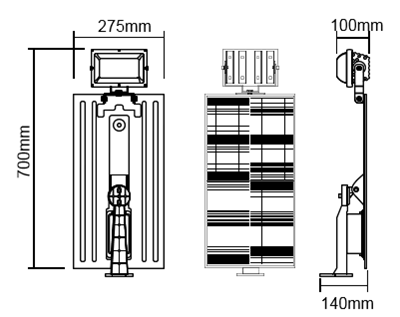 Solar Flood Light Dimensions