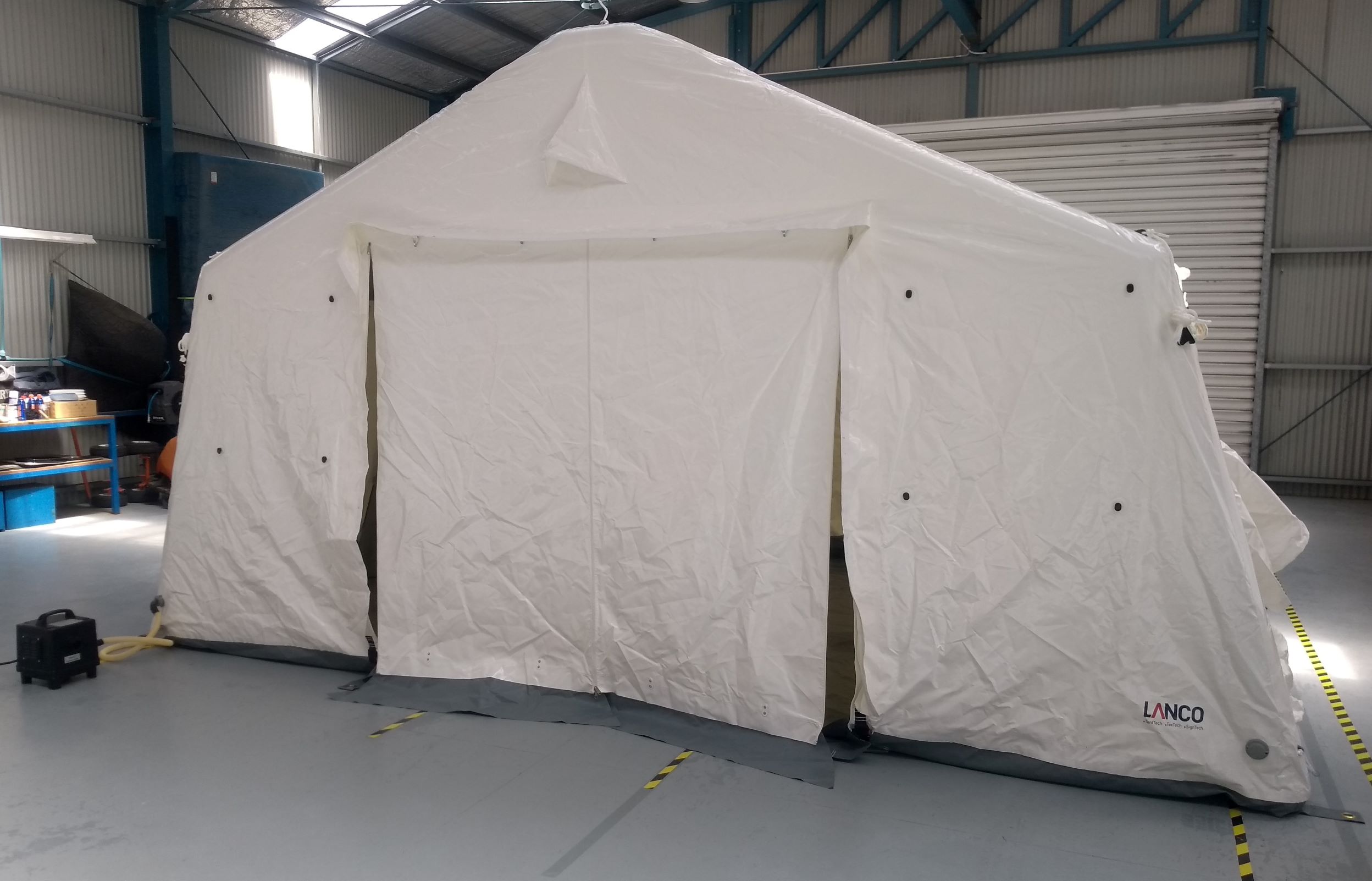 Ambulance Tasmania inflated tent front external