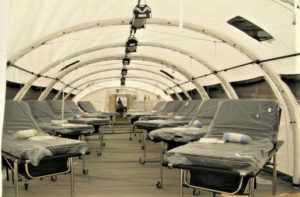 set-up hospital tents