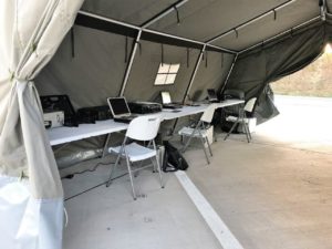 inside alternate command tent