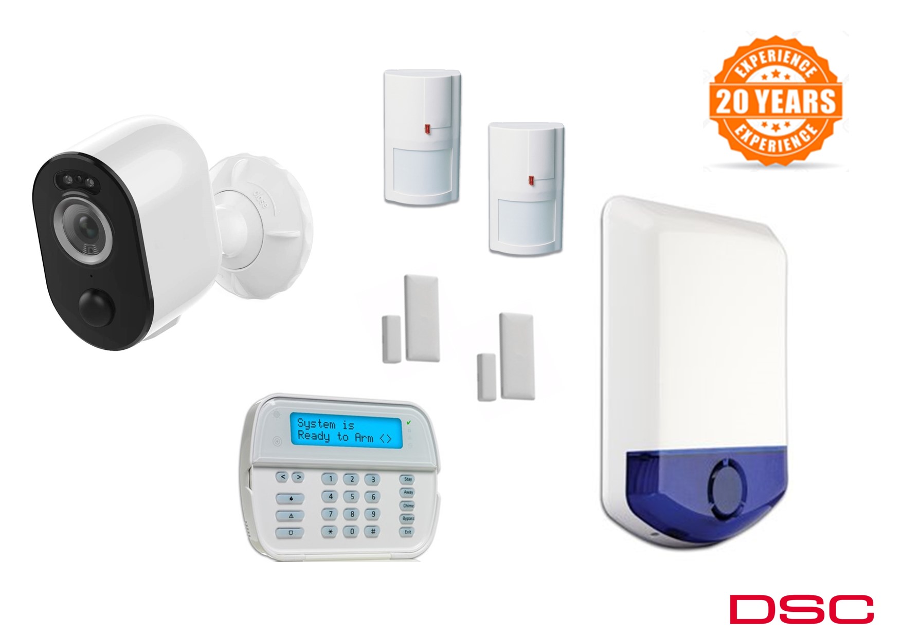 $790 1 x CCTV - DSC Alarm Kit with 2 PIRS & 2 reeds